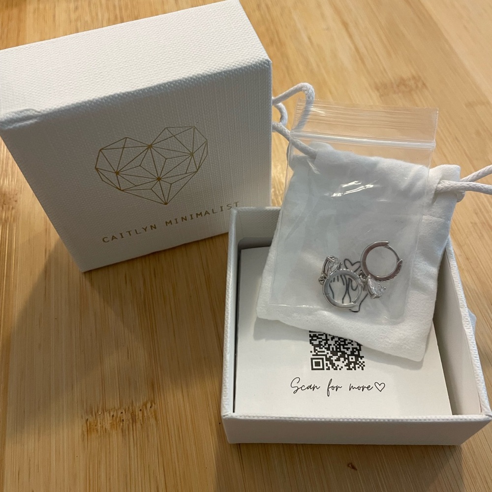 Caitlyn Minimalist Diamond Drop Huggies NWT